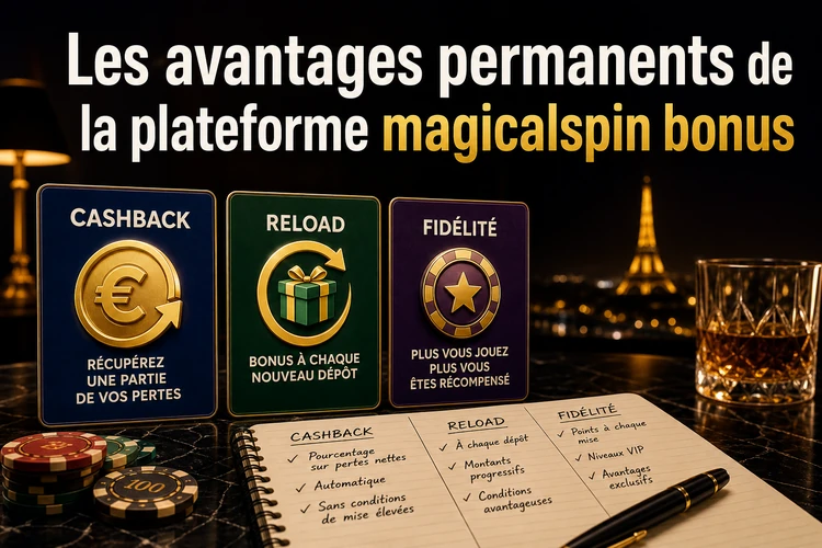 Les avantages permanents de la plateforme magicalspin bonus